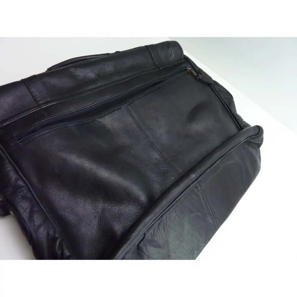Vintage Black Leather Briefcase Bag Amazonia